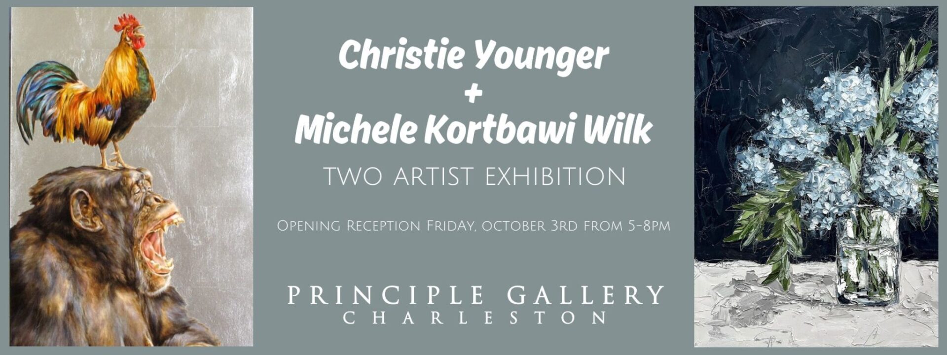 Art exhibition poster with animal paintings