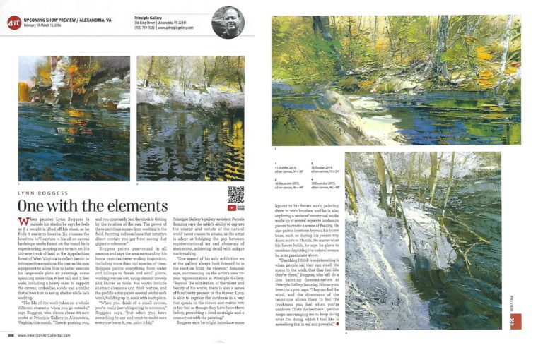 Nature-inspired paintings in art magazine