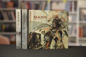 A collection of Thomas Mann's literary works with artistic covers.