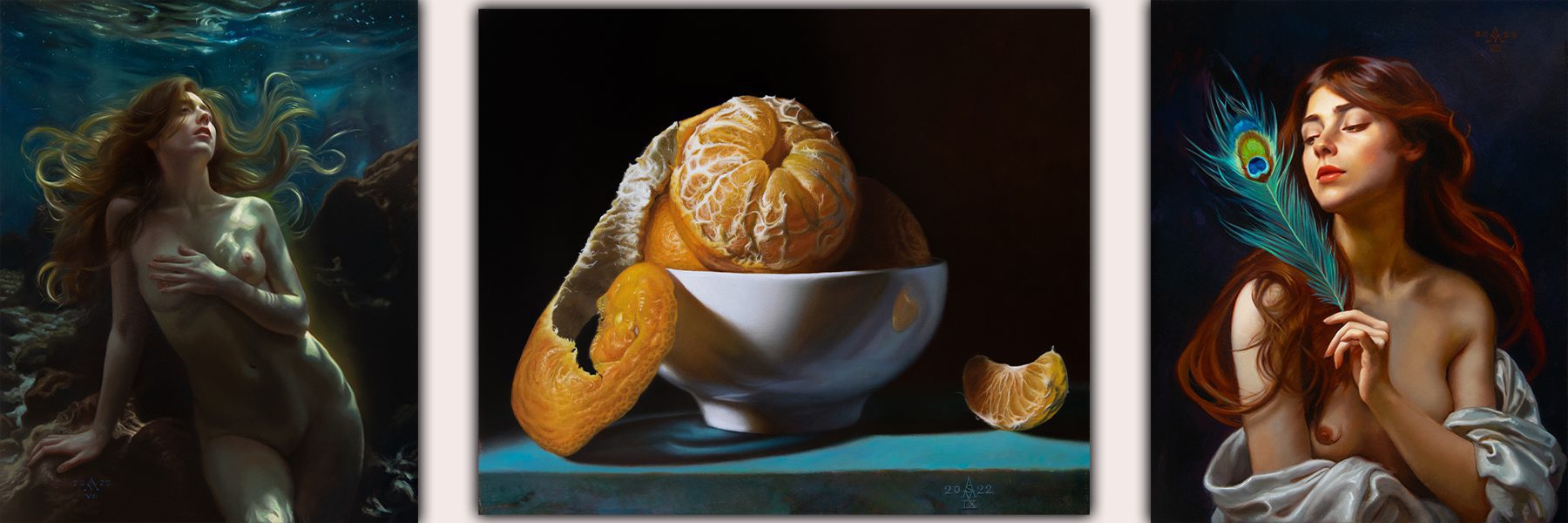 Woman holding peacock feather