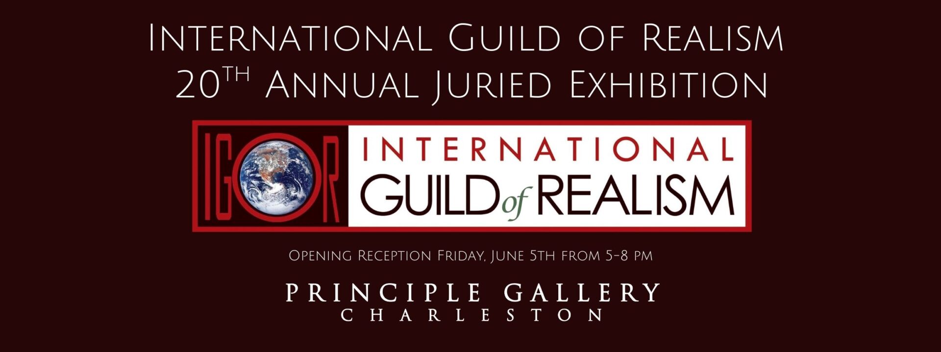 Banner for the International Guild of Realism's annual juried exhibition at Principle Gallery.