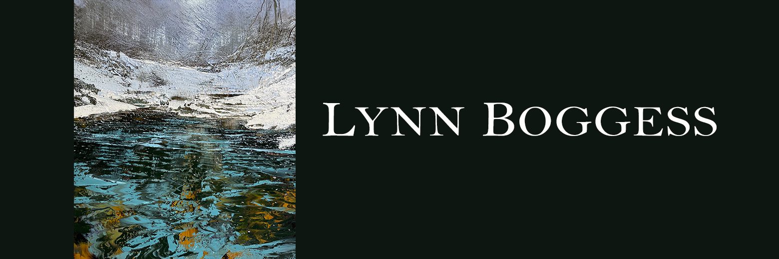 River flowing through snowy forest landscape in winter.