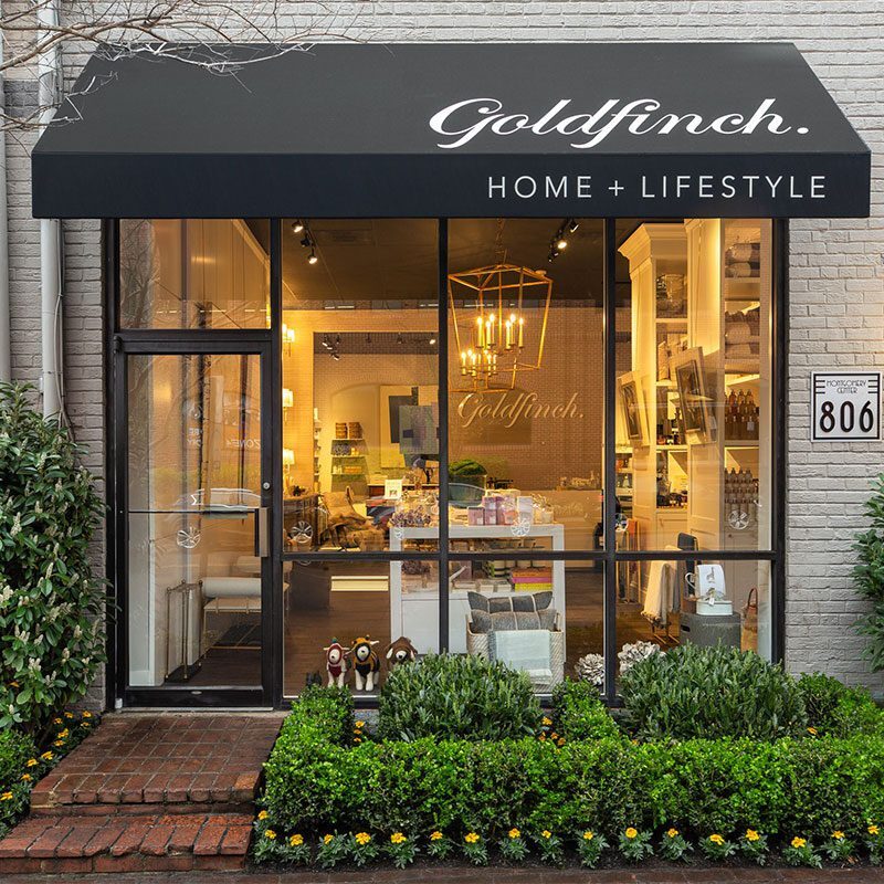 Home lifestyle store exterior with awning