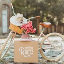 Bicycle with basket and flowers